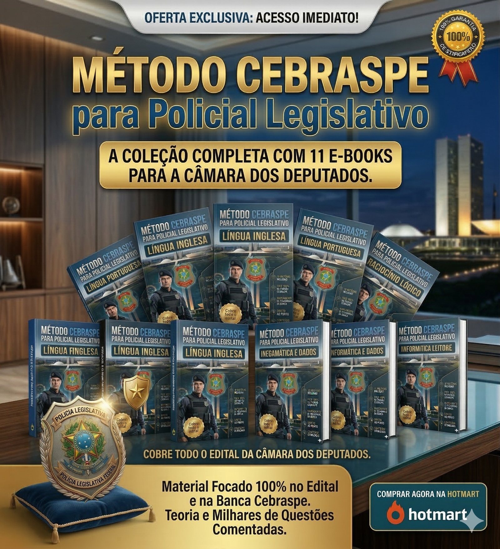 Mockup do pacote Método Cebraspe com 11 ebooks